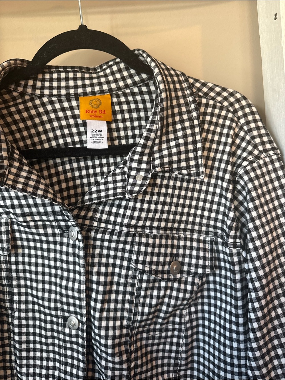 Ruby Rd. Black & White Gingham Button-Front Jacket - Picture 2 of 3